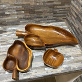 3pc Set Leaf Shaped Wooden Bowls ACCESSORIES