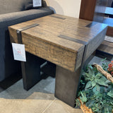 Rustic Modern Kraus Table END/SIDE TABLE Brown/Black 25w23.5d25h