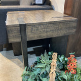 Rustic Modern Kraus Table END/SIDE TABLE Brown/Black 25w23.5d25h