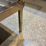 Rectangular Tiered Brass & Glass w/ Mirrored Lower Shelf COFFEE/COCKTAIL TABLE 42w24d18h