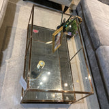 Rectangular Tiered Brass & Glass w/ Mirrored Lower Shelf COFFEE/COCKTAIL TABLE 42w24d18h