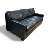Three Seat Leather SOFA Black 78w37d34h
