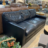 Three Seat Leather SOFA Black 78w37d34h