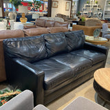 Three Seat Leather SOFA Black 78w37d34h