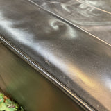 Three Seat Leather SOFA Black 78w37d34h