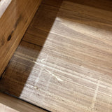 Rustic Pine 2-Drawer Glass Insert Top on Casters COFFEE/COCKTAIL TABLE 43Wx30Dxx19H