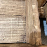 Rustic Pine 2-Drawer Glass Insert Top on Casters COFFEE/COCKTAIL TABLE 43Wx30Dxx19H