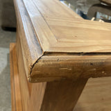 Rustic Pine 2-Drawer Glass Insert Top on Casters COFFEE/COCKTAIL TABLE 43Wx30Dxx19H