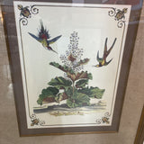 Botanical Print - Floral & Birds ART WORK 34.5Wx40.5H