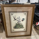 Botanical Print - Floral & Birds ART WORK 34.5Wx40.5H