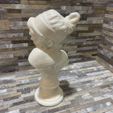 Italian Porcelain Female Bust ACCESSORIES White 6Wx4Dx11.5H