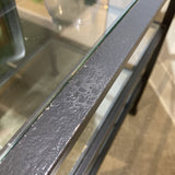 Pottery Barn "Tanner" Metal Framed 3-Tier Glass CONSOLE TABLE 54Wx18Dx26H