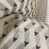 Custom Upholstered Chippendale Camelback SOFA Black / Off White 74Wx29Dx38H