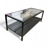 Two Tier W/Glass Top COFFEE/COCKTAIL TABLE 45w20d17h