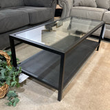 Two Tier W/Glass Top COFFEE/COCKTAIL TABLE 45w20d17h