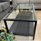 Two Tier W/Glass Top COFFEE/COCKTAIL TABLE 45w20d17h