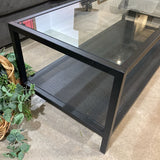 Two Tier W/Glass Top COFFEE/COCKTAIL TABLE 45w20d17h