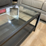 Two Tier W/Glass Top COFFEE/COCKTAIL TABLE 45w20d17h
