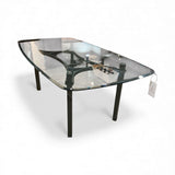 Contemporary Glass Top w/ Metal Base DINING TABLE 84w44d29h