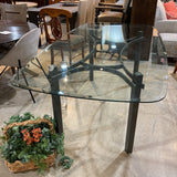 Contemporary Glass Top w/ Metal Base DINING TABLE 84w44d29h