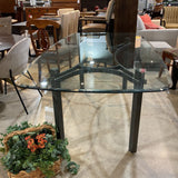 Contemporary Glass Top w/ Metal Base DINING TABLE 84w44d29h