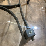 Contemporary Glass Top w/ Metal Base DINING TABLE 84w44d29h