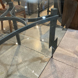 Contemporary Glass Top w/ Metal Base DINING TABLE 84w44d29h