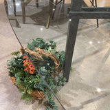 Contemporary Glass Top w/ Metal Base DINING TABLE 84w44d29h