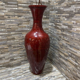 Handcrafted Red Bamboo Floor Vase w/ Faux Branches ACCESSORIES 10d31h