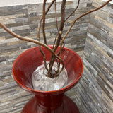 Handcrafted Red Bamboo Floor Vase w/ Faux Branches ACCESSORIES 10d31h