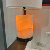 Cylindric Onyx Multi-Switch Lamp w/ USB Charging TABLE LAMP 15d24h