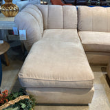 2pc Microfiber Left Chaise w/ Ottoman SECTIONAL Ivory 108Wx75Dx34H
