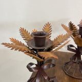 2pc Set Autumnal Metal Candle Holders ACCESSORIES 4Wx6H