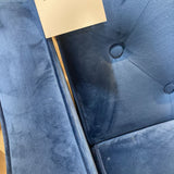 Performance Velvet Futon SOFA Royal Blue 24Wx34Dx33H