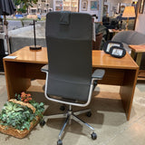 Leather High Back w/ Aluminum Base OFFICE CHAIRS Gray 28w21d51h