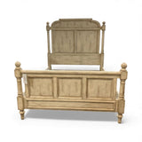 QUEEN Distressed Light Wood High Back BEDS 63Wx90Dx67H