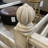 QUEEN Distressed Light Wood High Back BEDS 63Wx90Dx67H