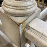 QUEEN Distressed Light Wood High Back BEDS 63Wx90Dx67H