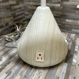 Ceramic White Oak Style Lamp w/ USB Charging TABLE LAMP 14d25h
