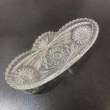 Boat Shaped Cut Crystal Serving Dish ACCESSORIES 11Wx5Dx2H