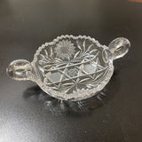 American Cut Crystal Dish w/ Applied Handle ACCESSORIES 6Wx2.5H