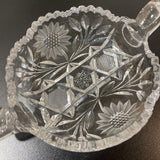 American Cut Crystal Dish w/ Applied Handle ACCESSORIES 6Wx2.5H