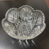 Antique American Brilliant Period Crystal Bowl ACCESSORIES 9Wx4H