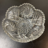 Antique American Brilliant Period Crystal Bowl ACCESSORIES 9Wx4H
