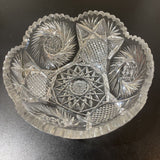 Antique American Brilliant Period Crystal Bowl ACCESSORIES 9Wx4H