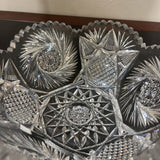 Antique American Brilliant Period Crystal Bowl ACCESSORIES 9Wx4H