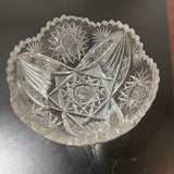 Antique American Brilliant Period Crystal Bowl ACCESSORIES 9Wx4H