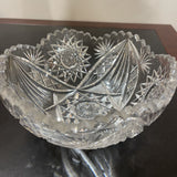 Antique American Brilliant Period Crystal Bowl ACCESSORIES 9Wx4H