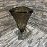 John Richard Abstract Brown Handblown Glass Vase ACCESSORIES 8d13.5h