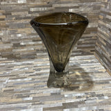 John Richard Abstract Brown Handblown Glass Vase ACCESSORIES 8d13.5h